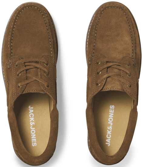 Jack & Jones Brooklyn Suede Boat Loafers Cognac - Buty męskie 40-52 - 