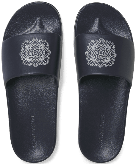 Jack & Jones Flower Sliders Black - Buty męskie 40-52 - 