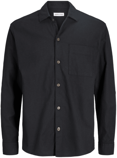 Jack & Jones TRISTAN Overshirt Long Sleeve Black - Koszule - Koszule 2XL-10XL