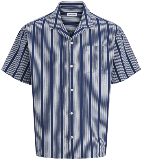 Jack & Jones Edover Resort Short Sleeve Shirt Dark Blue - Koszule - Koszule 2XL-10XL