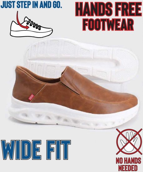 D555 Carlisle 1 D555 Kingsize Hands Free Shoes Dark Tan - Buty męskie 40-52 - 