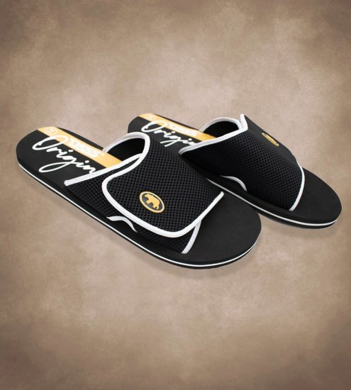 D555 DRAKE Slippers With Velcro Fastening Black - Buty męskie 40-52 - 