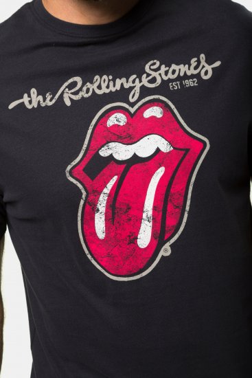 JP1880 Rolling Stones Graphic Band Comfort Fit T-Shirt Black - Koszulki - T-shirty meskie Duże Rozmiary - 2XL-14XL