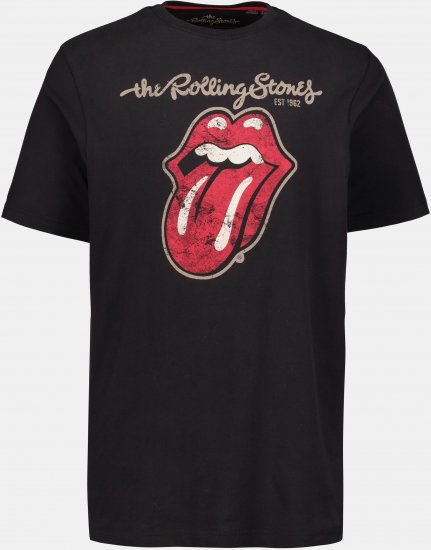 JP1880 Rolling Stones Graphic Band Comfort Fit T-Shirt Black - Koszulki - T-shirty meskie Duże Rozmiary - 2XL-14XL