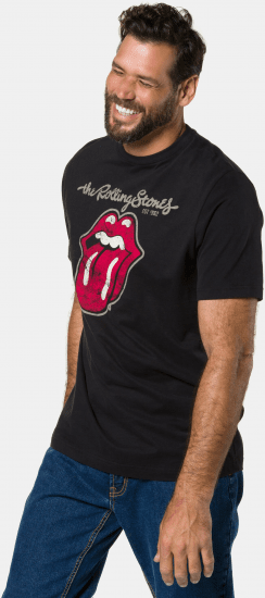 JP1880 Rolling Stones Graphic Band Comfort Fit T-Shirt Black - Koszulki - T-shirty meskie Duże Rozmiary - 2XL-14XL