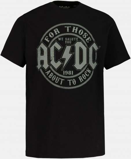 JP1880 AC/DC Graphic Comfort Fit Band T-Shirt Black - Koszulki - T-shirty meskie Duże Rozmiary - 2XL-14XL