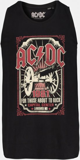 JP1880 AC/DC Graphic Band Tank Top Black - Koszulki - T-shirty meskie Duże Rozmiary - 2XL-14XL