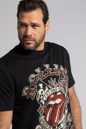 JP1880 Rolling Stones Graphic Comfort Fit Band T-Shirt Black - Koszulki - T-shirty meskie Duże Rozmiary - 2XL-14XL