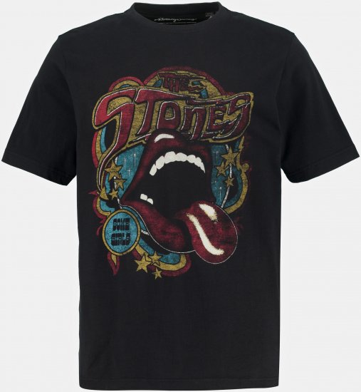 JP1880 Rolling Stones Graphic Band T-Shirt Black - Koszulki - T-shirty meskie Duże Rozmiary - 2XL-14XL