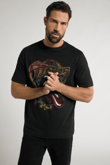 JP1880 Rolling Stones Graphic Band T-Shirt Black - Koszulki - T-shirty meskie Duże Rozmiary - 2XL-14XL