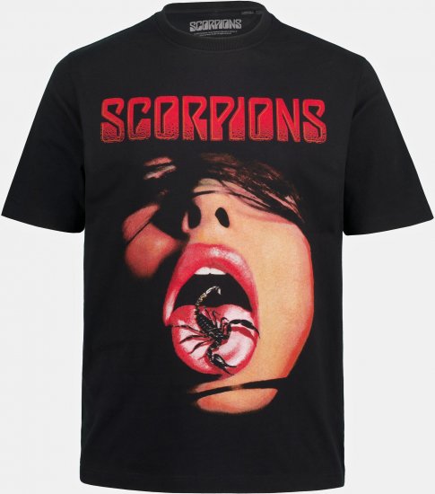 JP1880 Scorpions Graphic Comfort Fit Band T-Shirt Black - Koszulki - T-shirty meskie Duże Rozmiary - 2XL-14XL