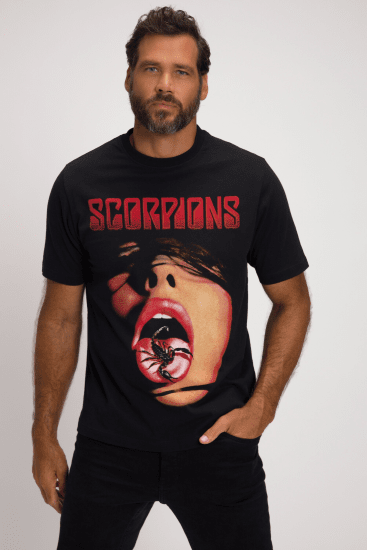 JP1880 Scorpions Graphic Comfort Fit Band T-Shirt Black - Koszulki - T-shirty meskie Duże Rozmiary - 2XL-14XL