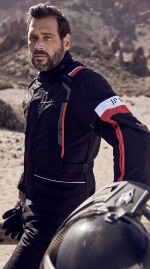 JP1880 Sporty Touring Motorcycle Jacket Black & Red - Odzież motocyklowa w rozmiarach plus size - Odzież motocyklowa w dużych rozmiarach dla mężczyzn
