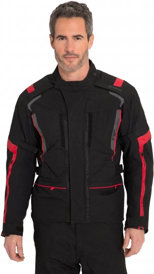 JP1880 Sporty Touring Motorcycle Jacket Black & Red - Odzież motocyklowa w rozmiarach plus size - Odzież motocyklowa w dużych rozmiarach dla mężczyzn