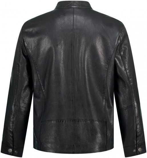 JP1880 Biker Style Leather Jacket Black - Kurtki Męskie Duże Rozmiary - Kurtki Duże rozmiary 2XL-8XL