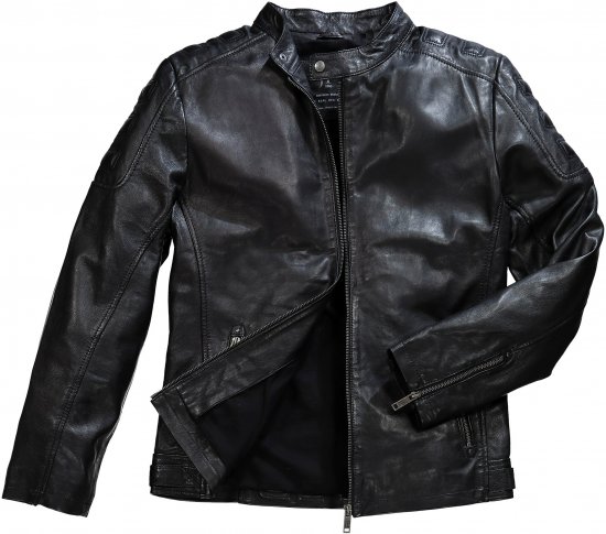 JP1880 Classic Biker Style Leather Jacket Black - Kurtki Męskie Duże Rozmiary - Kurtki Duże rozmiary 2XL-8XL