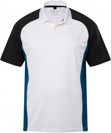JP1880 FLEXNAMIC® QuickDry Tennis Polo Black-White-Blue - Odzież sportowa - Odzież sportowa 2XL-10XL