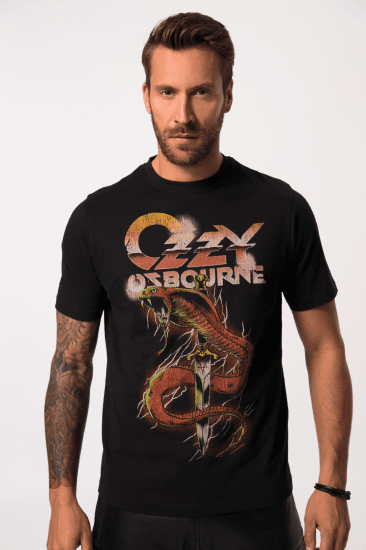 JP1880 Ozzy Osbourne Graphic Band T-Shirt Black - Koszulki - T-shirty meskie Duże Rozmiary - 2XL-14XL