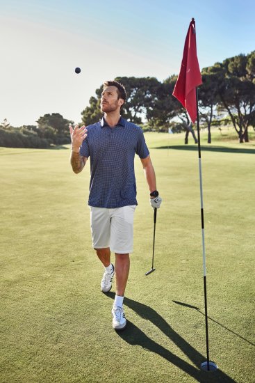 JP1880 Jay-Pi QuickDry Small Print Golf Polo Shirt Navy Blue - Koszulki polo - Koszulki Polo 2XL-8XL