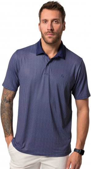 JP1880 Jay-Pi QuickDry Small Print Golf Polo Shirt Navy Blue - Koszulki polo - Koszulki Polo 2XL-8XL