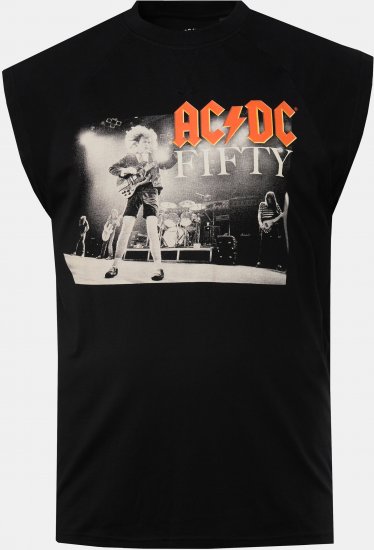JP1880 AC/DC 50th Anniversary Band Photo Tank Top Black - Koszulki - T-shirty meskie Duże Rozmiary - 2XL-14XL