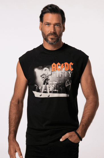 JP1880 AC/DC 50th Anniversary Band Photo Tank Top Black - Koszulki - T-shirty meskie Duże Rozmiary - 2XL-14XL