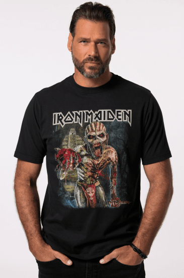 JP1880 Iron Maiden Eddie Attack Band T-Shirt Black - Koszulki - T-shirty meskie Duże Rozmiary - 2XL-14XL