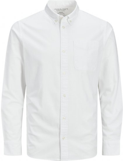 Jack & Jones Brook Oxford Long Sleeve Shirt White - Koszule - Koszule 2XL-10XL