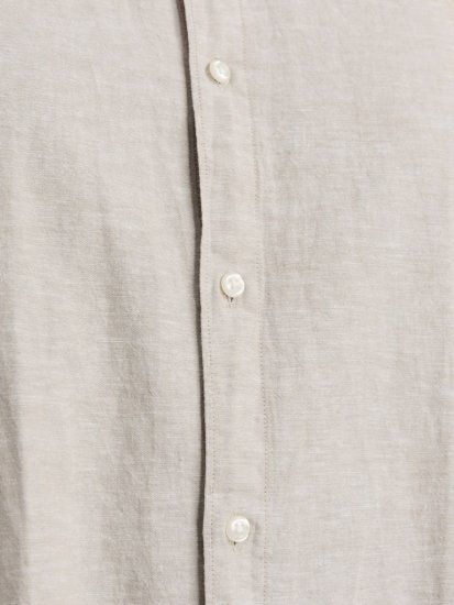 Jack & Jones Breeze Linen Blend Long Sleeve Shirt Crockery - Koszule - Koszule 2XL-10XL