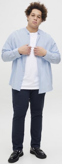 Jack & Jones Breeze Poplin Long Sleeve Shirt Chambray Blue - Koszule - Koszule 2XL-10XL