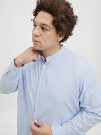 Jack & Jones Breeze Poplin Long Sleeve Shirt Chambray Blue - Koszule - Koszule 2XL-10XL