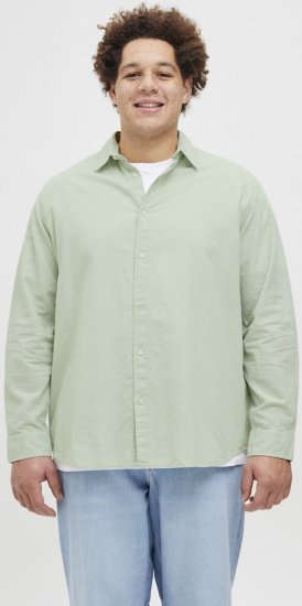 Jack & Jones Breeze Linen Blend Long Sleeve Shirt Iceberg Green - Koszule - Koszule 2XL-10XL