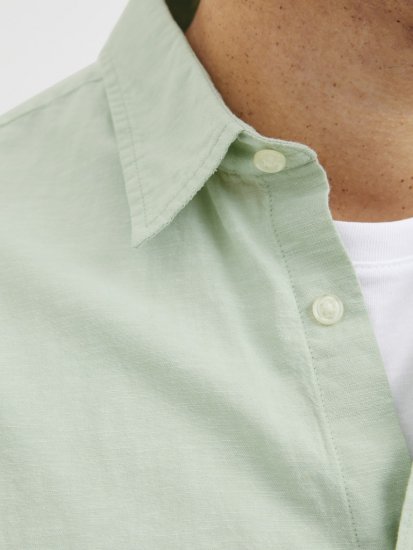 Jack & Jones Breeze Linen Blend Long Sleeve Shirt Iceberg Green - Koszule - Koszule 2XL-10XL