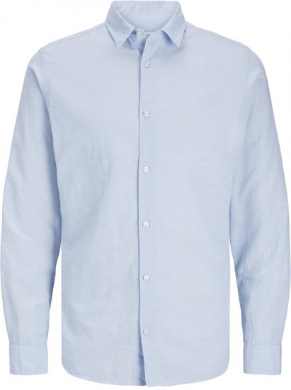 Jack & Jones Breeze Linen Blend Long Sleeve Shirt Chambray Blue - Koszule - Koszule 2XL-10XL