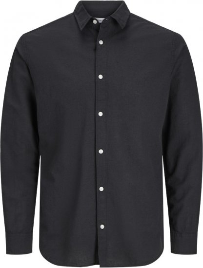 Jack & Jones Breeze Linen Blend Long Sleeve Shirt Black - Koszule - Koszule 2XL-10XL
