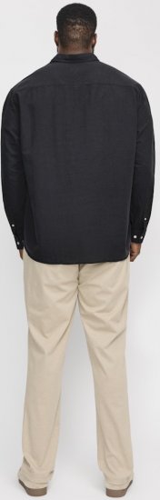 Jack & Jones Breeze Linen Blend Long Sleeve Shirt Black - Koszule - Koszule 2XL-10XL
