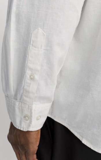 Jack & Jones Breeze Linen Blend Long Sleeve Shirt White - Koszule - Koszule 2XL-10XL