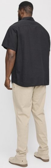 Jack & Jones Breeze Linen Blend Short Sleeve Shirt Black - Koszule - Koszule 2XL-10XL
