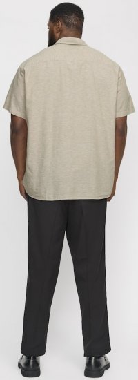 Jack & Jones Breeze Linen Blend Short Sleeve Shirt Beige - Koszule - Koszule 2XL-10XL