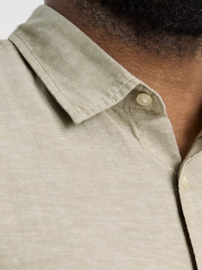 Jack & Jones Breeze Linen Blend Short Sleeve Shirt Beige - Koszule - Koszule 2XL-10XL