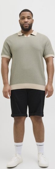 Jack & Jones Ceaston Knit Short Sleeve Sweater Vetiver - Bluzy & bluzy z kapturem - Bluzy & Bluzy z kapturem 2XL-12XL