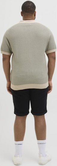Jack & Jones Ceaston Knit Short Sleeve Sweater Vetiver - Bluzy & bluzy z kapturem - Bluzy & Bluzy z kapturem 2XL-12XL