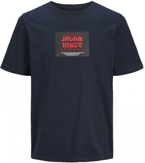 Jack & Jones Hudson Crew Neck T-Shirt Navy - Koszulki - T-shirty meskie Duże Rozmiary - 2XL-14XL