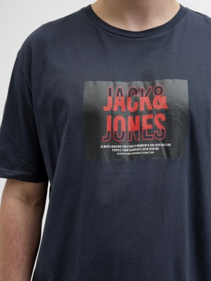 Jack & Jones Hudson Crew Neck T-Shirt Navy - Koszulki - T-shirty meskie Duże Rozmiary - 2XL-14XL