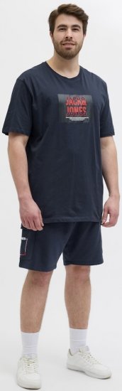 Jack & Jones Hudson Crew Neck T-Shirt Navy - Koszulki - T-shirty meskie Duże Rozmiary - 2XL-14XL