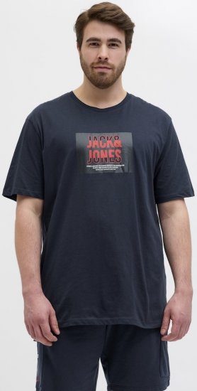 Jack & Jones Hudson Crew Neck T-Shirt Navy - Koszulki - T-shirty meskie Duże Rozmiary - 2XL-14XL