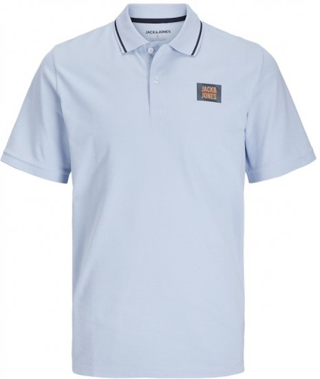 Jack & Jones Hudson Short Sleeve Polo Chambray Blue - Koszulki polo - Koszulki Polo 2XL-8XL