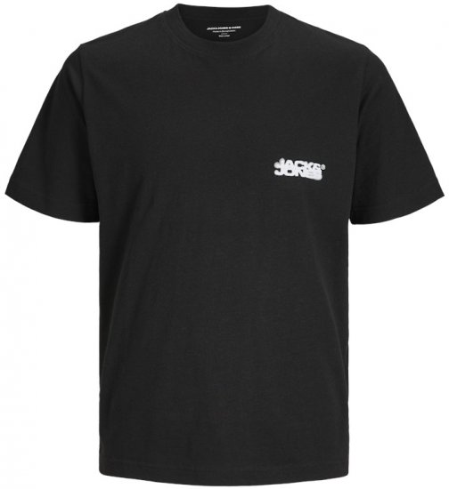 Jack & Jones Sago Branded Crew Neck T-Shirt Black - Koszulki - T-shirty meskie Duże Rozmiary - 2XL-14XL