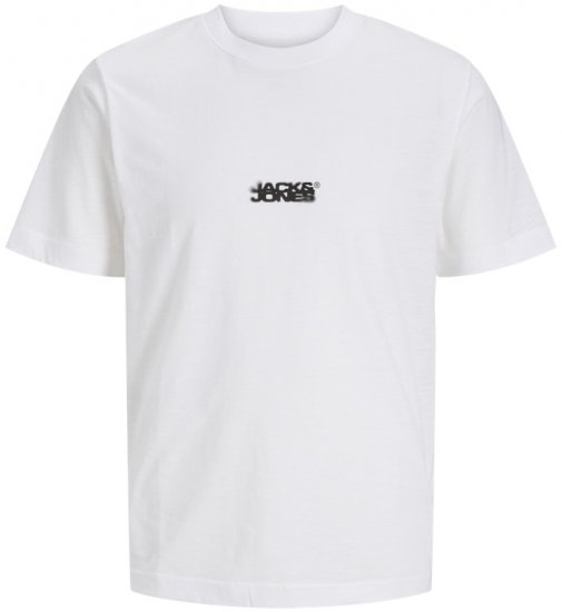 Jack & Jones Sago Branded Crew Neck T-Shirt Bright White - Koszulki - T-shirty meskie Duże Rozmiary - 2XL-14XL