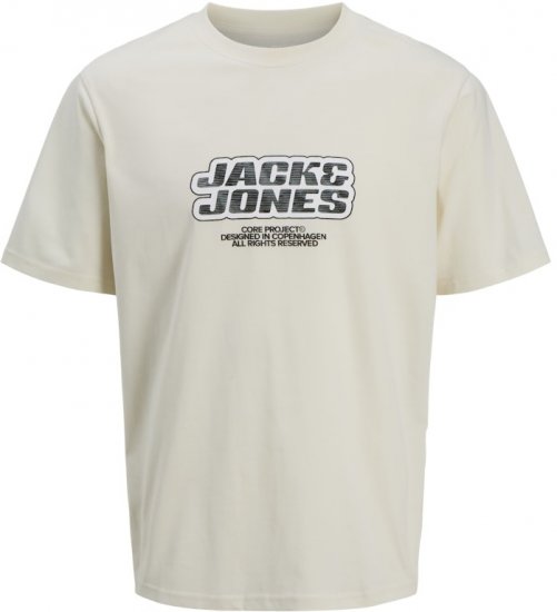 Jack & Jones Lido Core Front Print T-Shirt Yellow - Koszulki - T-shirty meskie Duże Rozmiary - 2XL-14XL